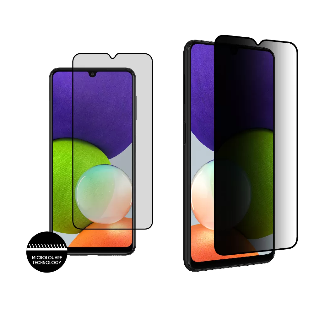 matshop.gr - IDOL 1991 TEMPERED GLASS SAMSUNG A22 4G A225 6.4" 9H 0.30mm PREMIUM PRIVACY ANTISPY SEMI CURVED FULL GLUE BLACK