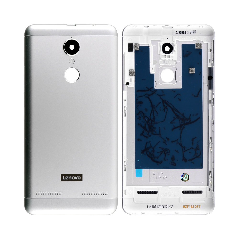 matshop.gr - LENOVO K6 BATTERY COVER SILVER + CAMERA LENS 3P OR