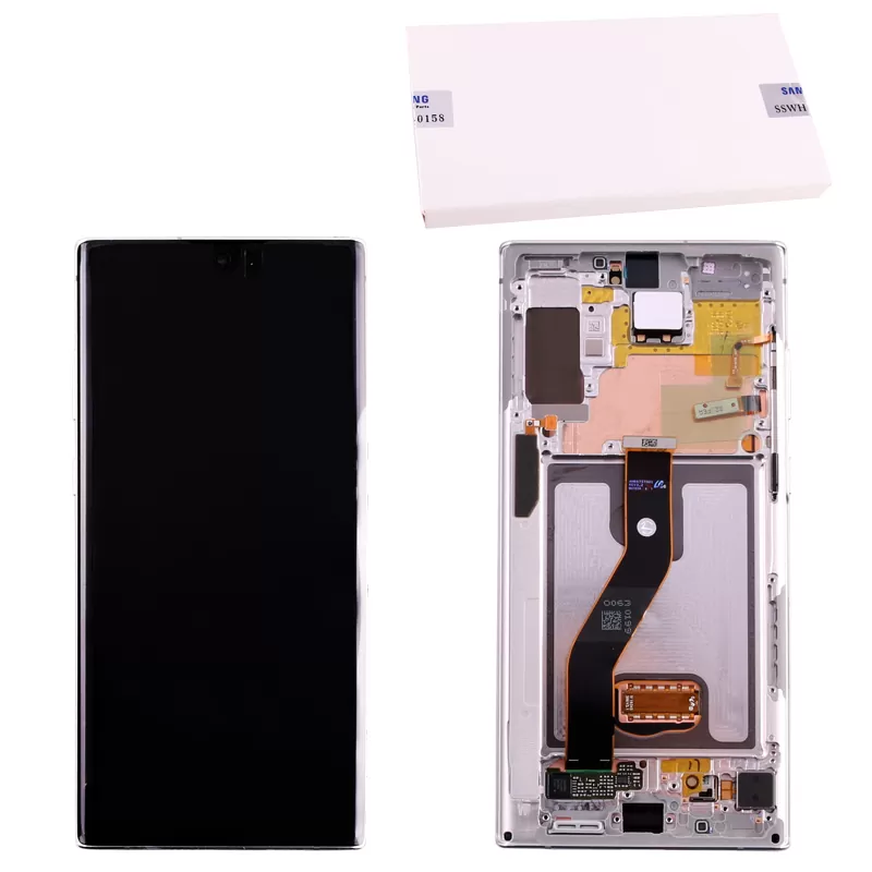 matshop.gr - SAMSUNG N975F NOTE 10 PLUS ΟΘΟΝΗ + TOUCH SCREEN + LENS + FRAME GH82-20838B WHITE ORIGINAL SERVICE PACK