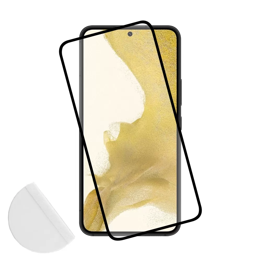 matshop.gr - IDOL 1991 TEMPERED GLASS SAMSUNG S22 PLUS 5G 6.6" 9H 0.25mm 3D FULL GLUE SEMI CURVED FINGER UNLOCK BLACK + SQUEEZY CARD