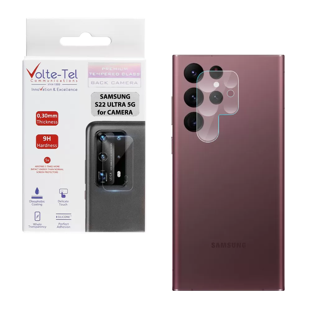 matshop.gr - VOLTE-TEL TEMPERED GLASS SAMSUNG S22 ULTRA 5G 6.8" 9H 0.60mm FOR CAMERA