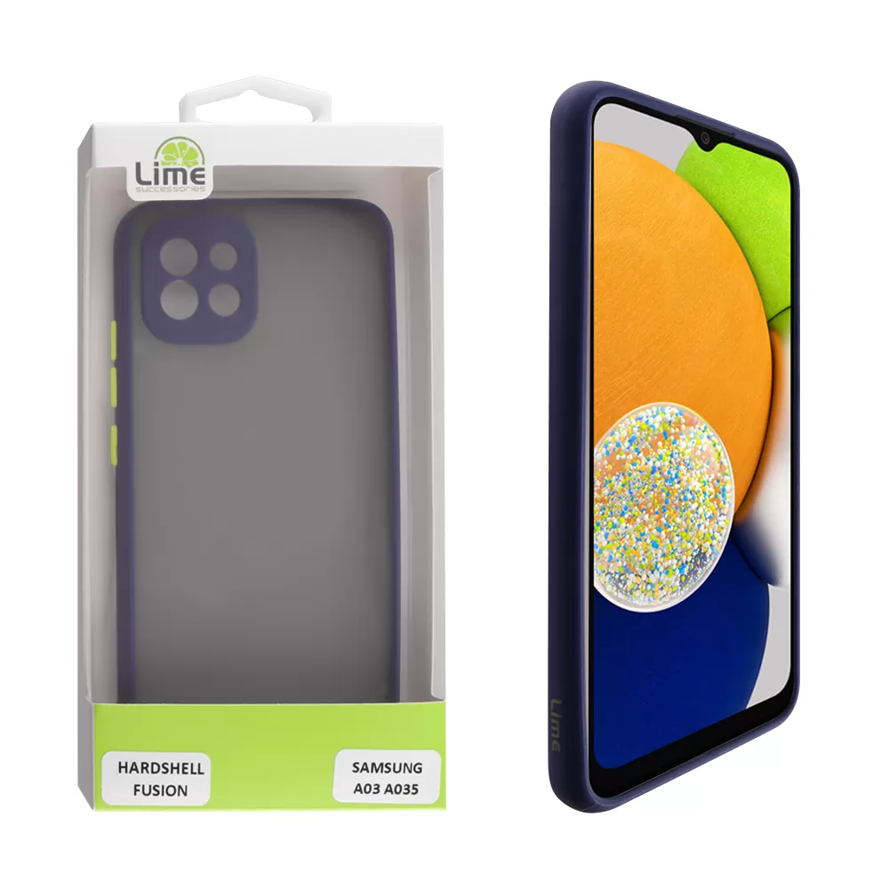 matshop.gr - LIME ΘΗΚΗ SAMSUNG A03 A035 6.5" HARDSHELL FUSION FULL CAMERA PROTECTION BLUE WITH YELLOW KEYS