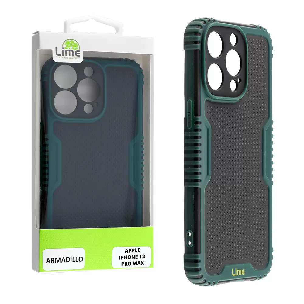 matshop.gr - LIME ΘΗΚΗ IPHONE 12 PRO MAX 6.7" ARMADILLO FULL CAMERA PROTECTION GREEN
