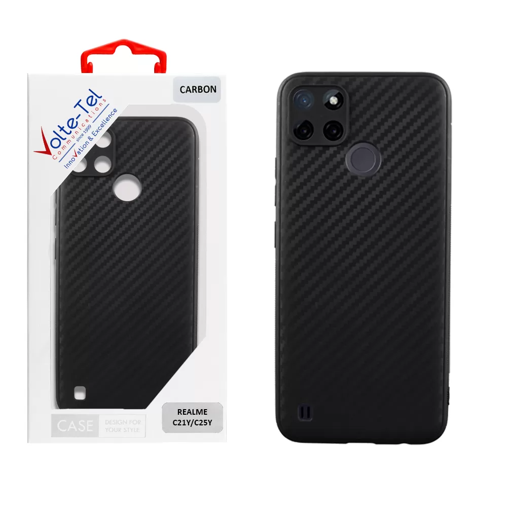 matshop.gr - VOLTE-TEL ΘΗΚΗ REALME C21Y/C25Y 6.5" CARBON CAMERA PROTECTIVE BLACK