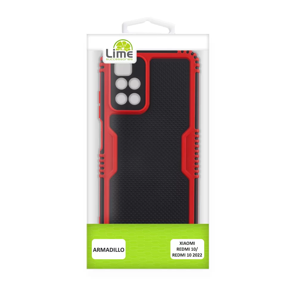 matshop.gr - LIME ΘΗΚΗ XIAOMI REDMI 10/REDMI 10 2022 6.5" ARMADILLO FULL CAMERA PROTECTION RED
