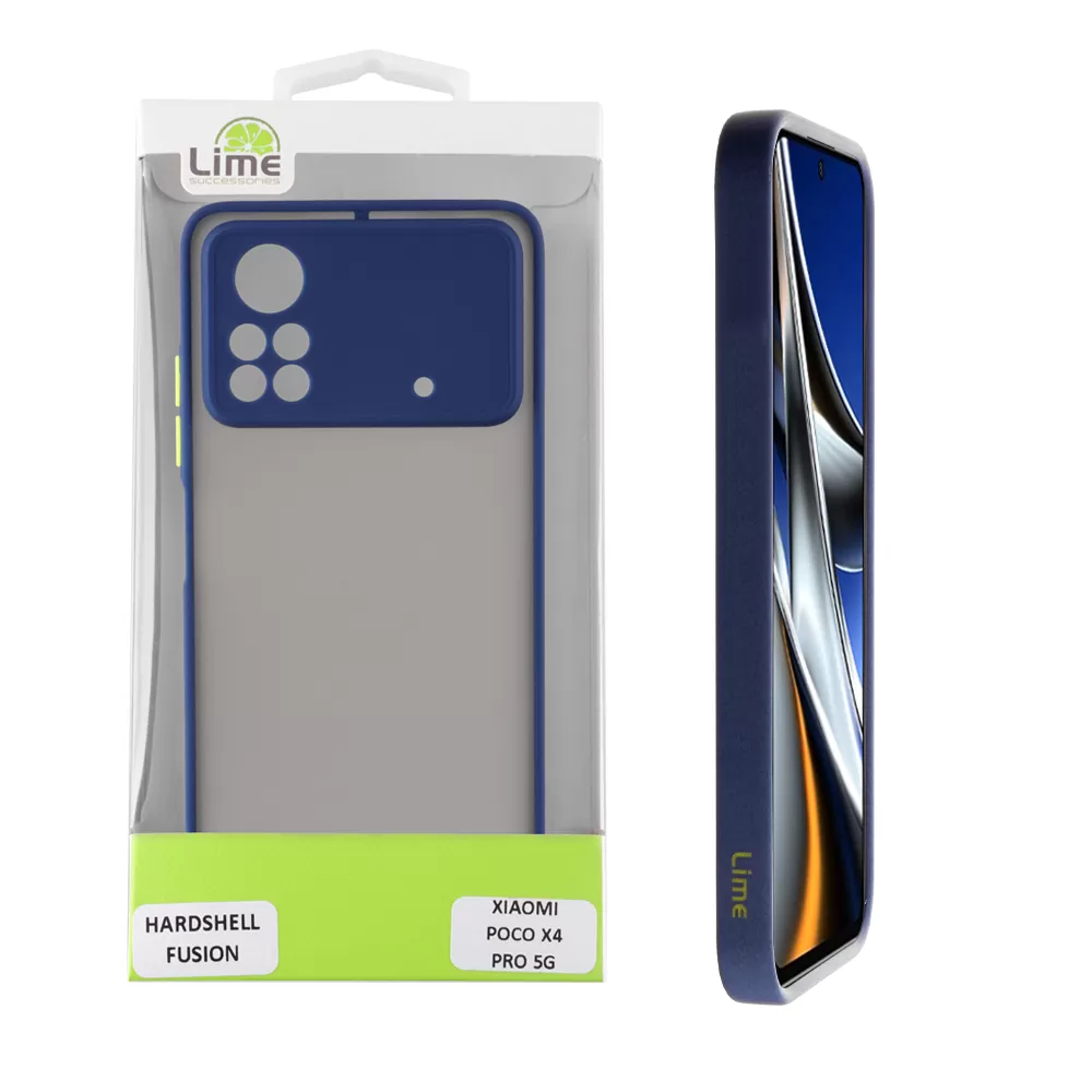 matshop.gr - LIME ΘΗΚΗ XIAOMI POCO X4 PRO 5G 6.67" HARDSHELL FUSION FULL CAMERA PROTECTION BLUE WITH YELLOW KEYS