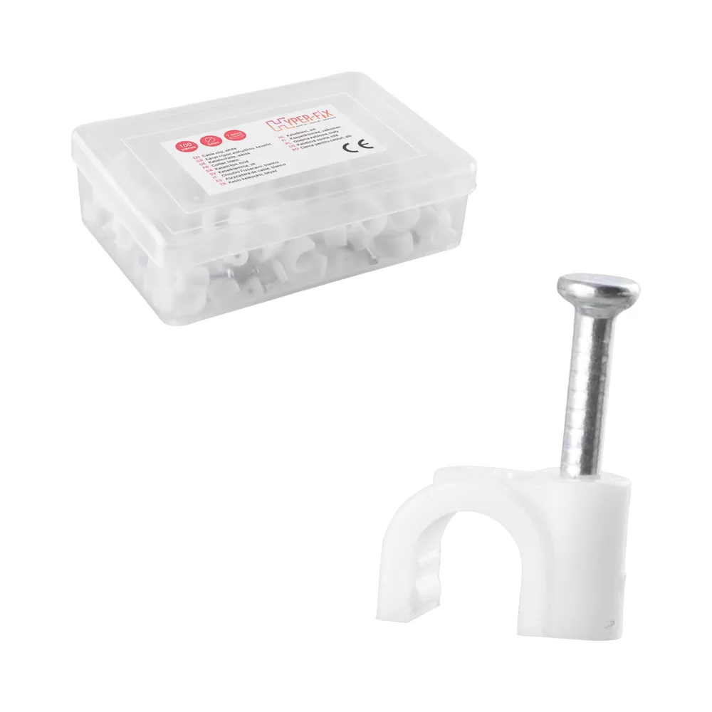 matshop.gr - HYPER-FIX ΡΟΚΑ ΓΙΑ ΔΙΑΜΕΤΡΟ ΚΑΛΩΔΙΟΥ 6mm ΥΨΟΣ 7.4mm - ΚΑΡΦΙ 1.85x16mm ΑΣΠΡΟ - ΚΟΥΤΙ 100 ΤΕΜ
