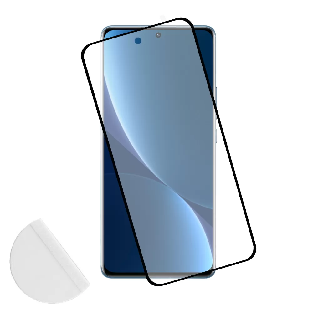 matshop.gr - IDOL 1991 TEMPERED GLASS XIAOMI 12 PRO 6.73" 9H 0.30mm 3D EDGE GLUE SEMI CURVED FINGER UNLOCK BLACK