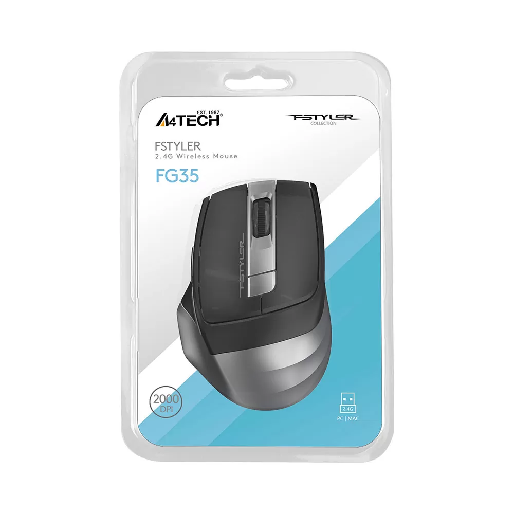 matshop.gr - A4 TECH FSTYLER ΑΣΥΡΜΑΤΟ ΠΟΝΤΙΚΙ FG12S WIRELESS 2.4G MOUSE 1200 DPI ΑΘΟΡΥΒΟ CLICK BLACK GR
