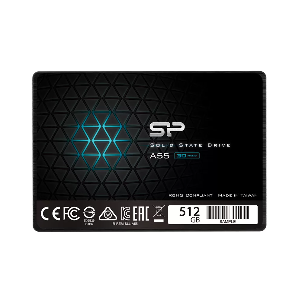 matshop.gr - SILICON POWER 2.5" A55 SSD SATA III TCL 3D NAND 512GB 6GB/SEC R/W 550/420MB/s SLIM DESIGN BLUE