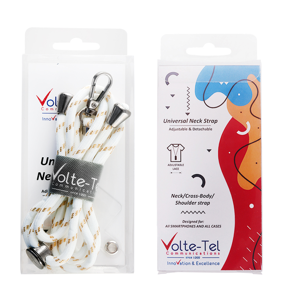 matshop.gr - VOLTE-TEL NECK STRAP - ΛΟΥΡΑΚΙ ΛΑΙΜΟΥ ΓΙΑ ΘΗΚΕΣ ΑΣΠΡΟ-ΧΡΥΣΟ VT35