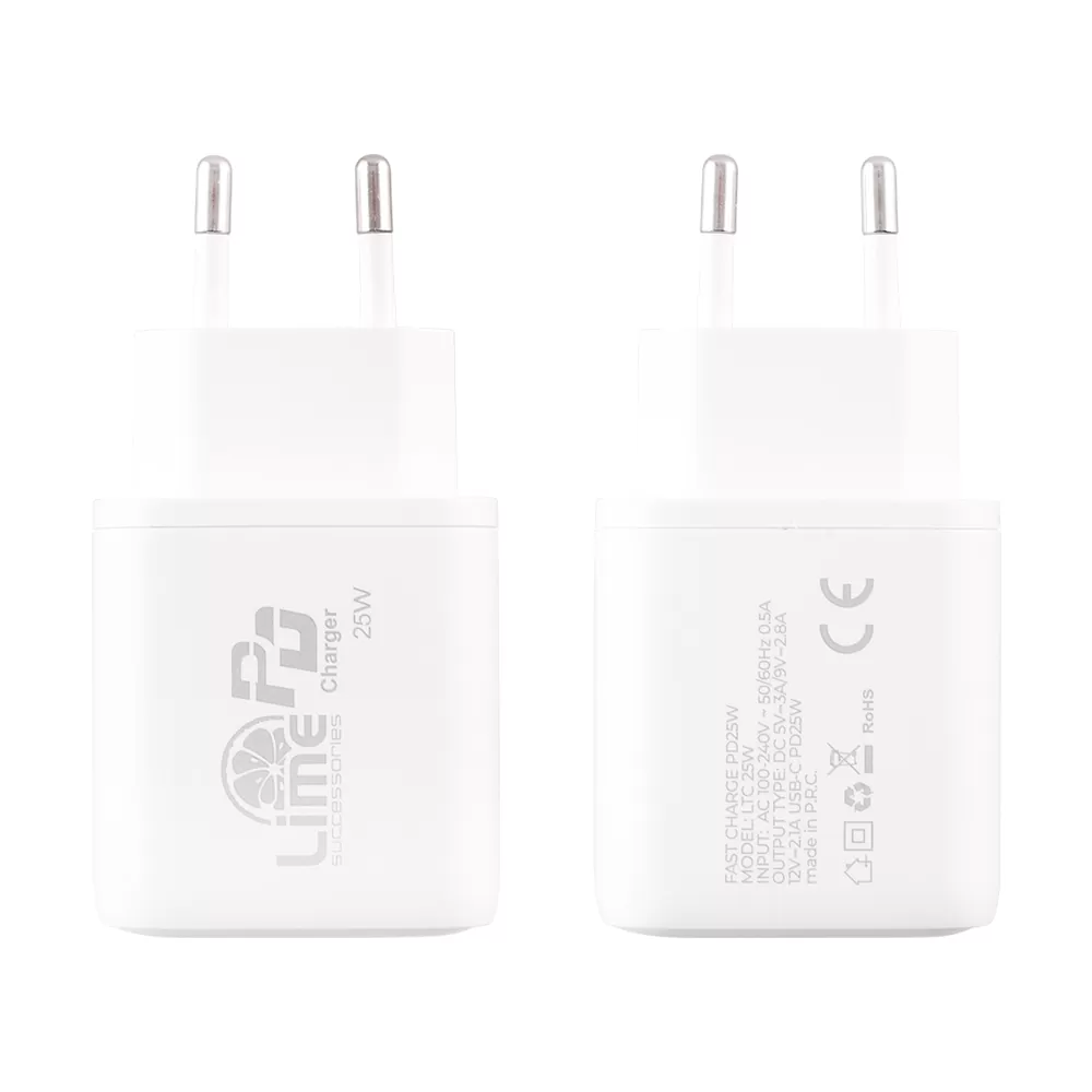 matshop.gr - LIME TYPE C PD 3.0 FAST TRAVEL QC 3.0 LTC25W 25W 3.0A  /9V+ ΦΟΡΤΙΣΗΣ-DATA LCC02 TYPE C TO TYPE C 35W WHITE