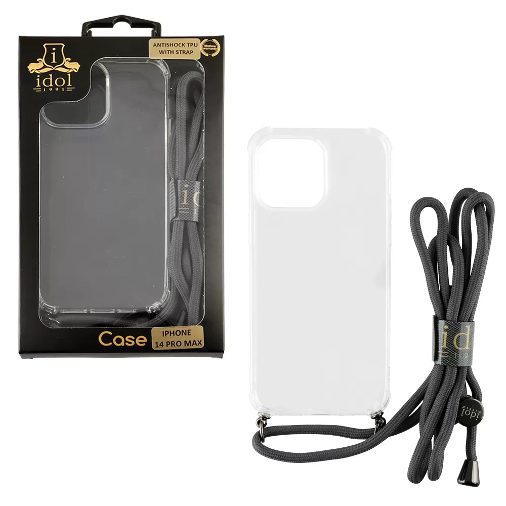 matshop.gr - IDOL 1991 ΘΗΚΗ IPHONE 14 PRO MAX 6.7" ANTISHOCK AIR TPU WITH STRAP CAMERA GUARD ΔΙΑΦΑΝΗ