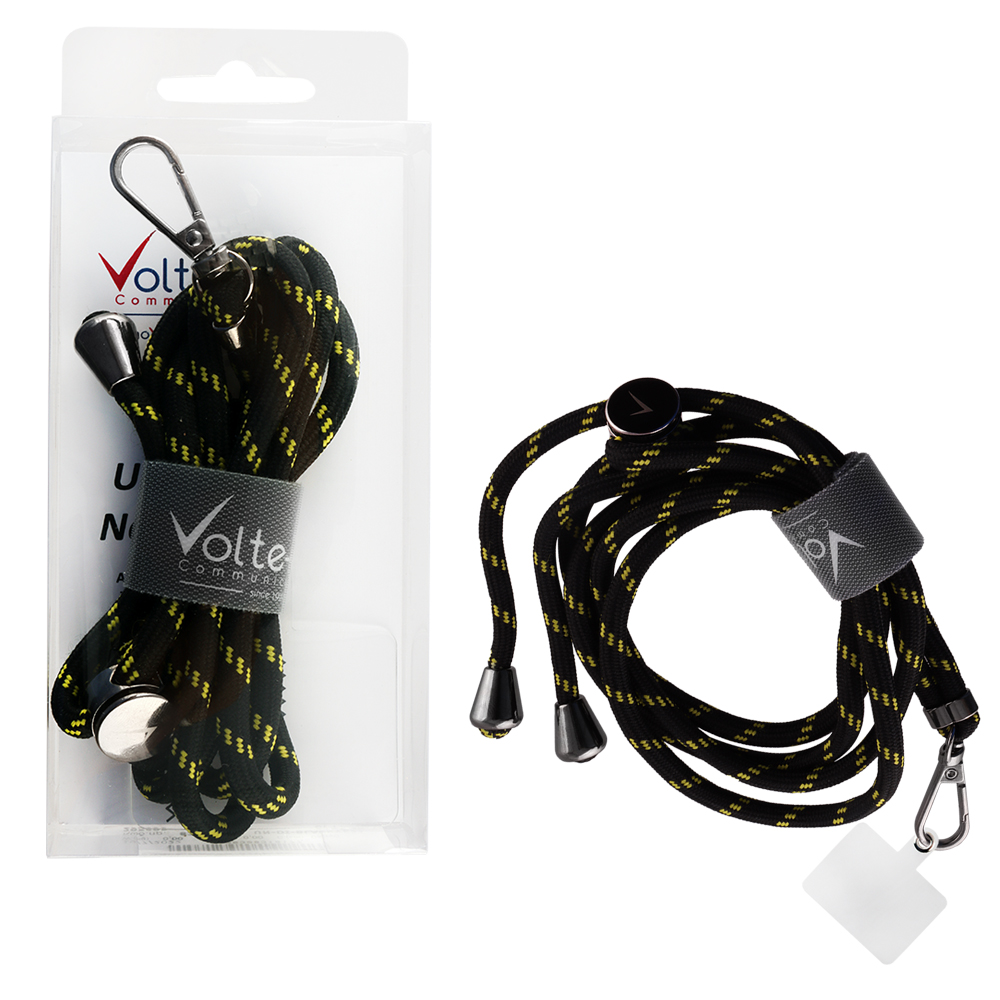 matshop.gr - VOLTE-TEL NECK STRAP - ΛΟΥΡΑΚΙ ΛΑΙΜΟΥ ΓΙΑ ΘΗΚΕΣ ΜΑΥΡΟ-ΚΙΤΡΙΝΟ VT04
