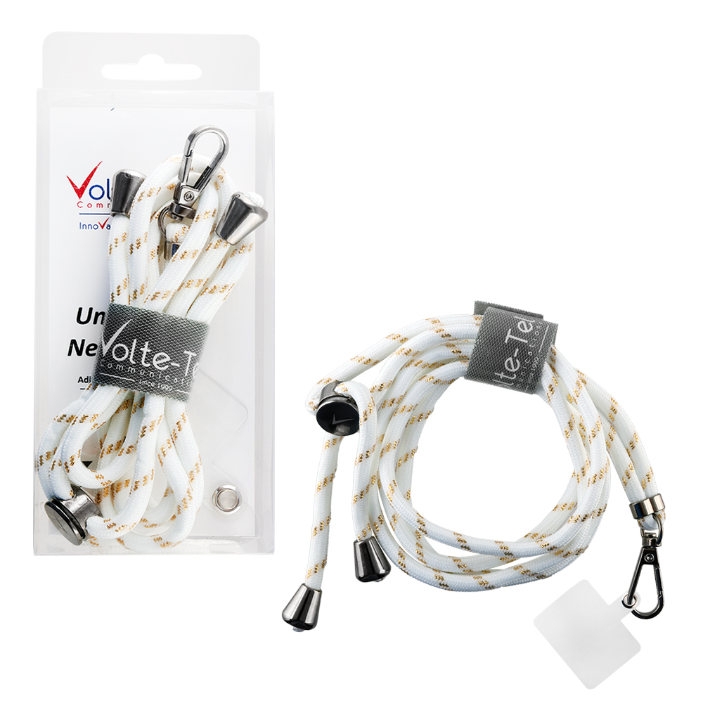matshop.gr - VOLTE-TEL NECK STRAP - ΛΟΥΡΑΚΙ ΛΑΙΜΟΥ ΓΙΑ ΘΗΚΕΣ ΑΣΠΡΟ-ΧΡΥΣΟ VT35
