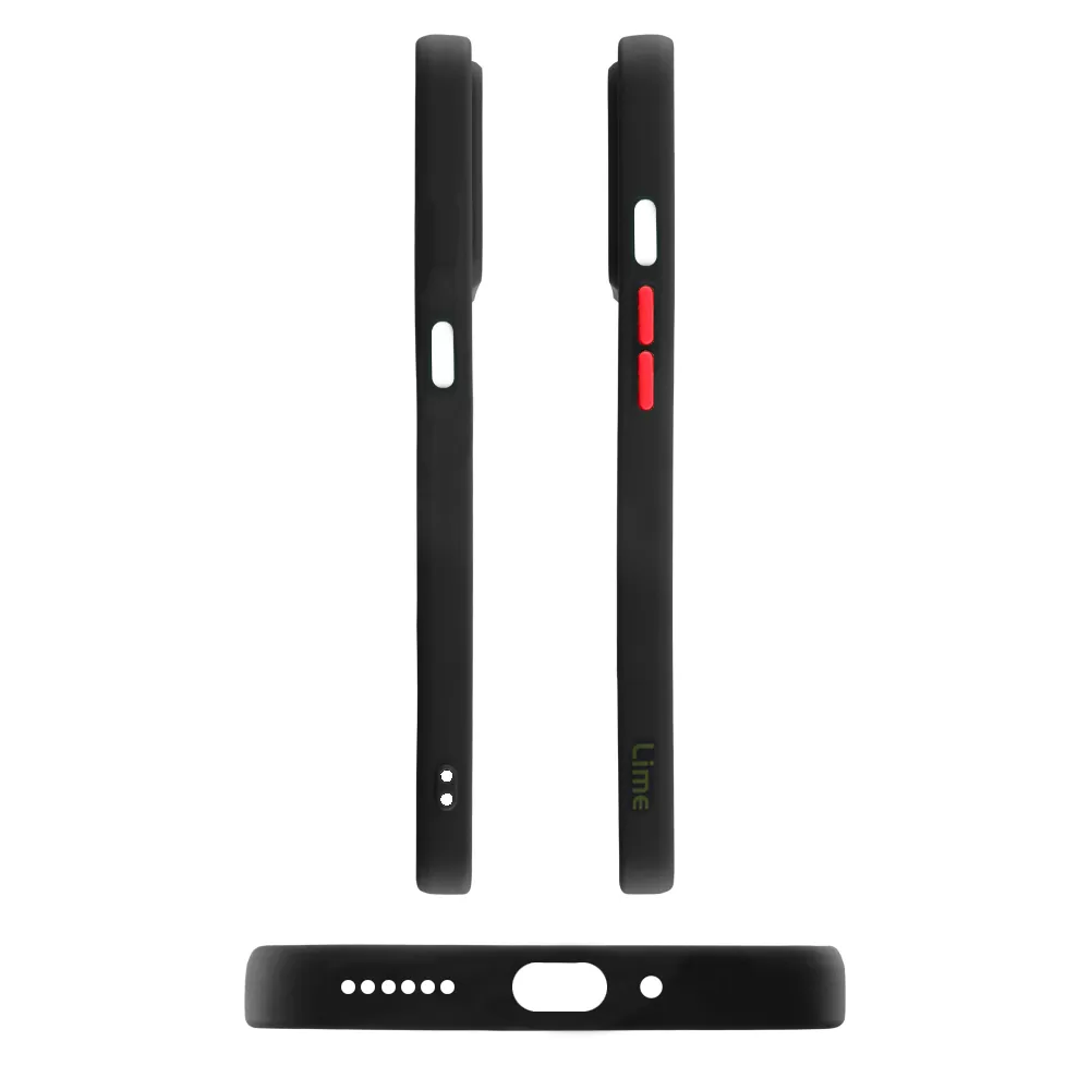 matshop.gr - LIME ΘΗΚΗ SAMSUNG A33 5G A336 6.4" HARDSHELL FUSION FULL CAMERA PROTECTION BLACK WITH RED KEYS