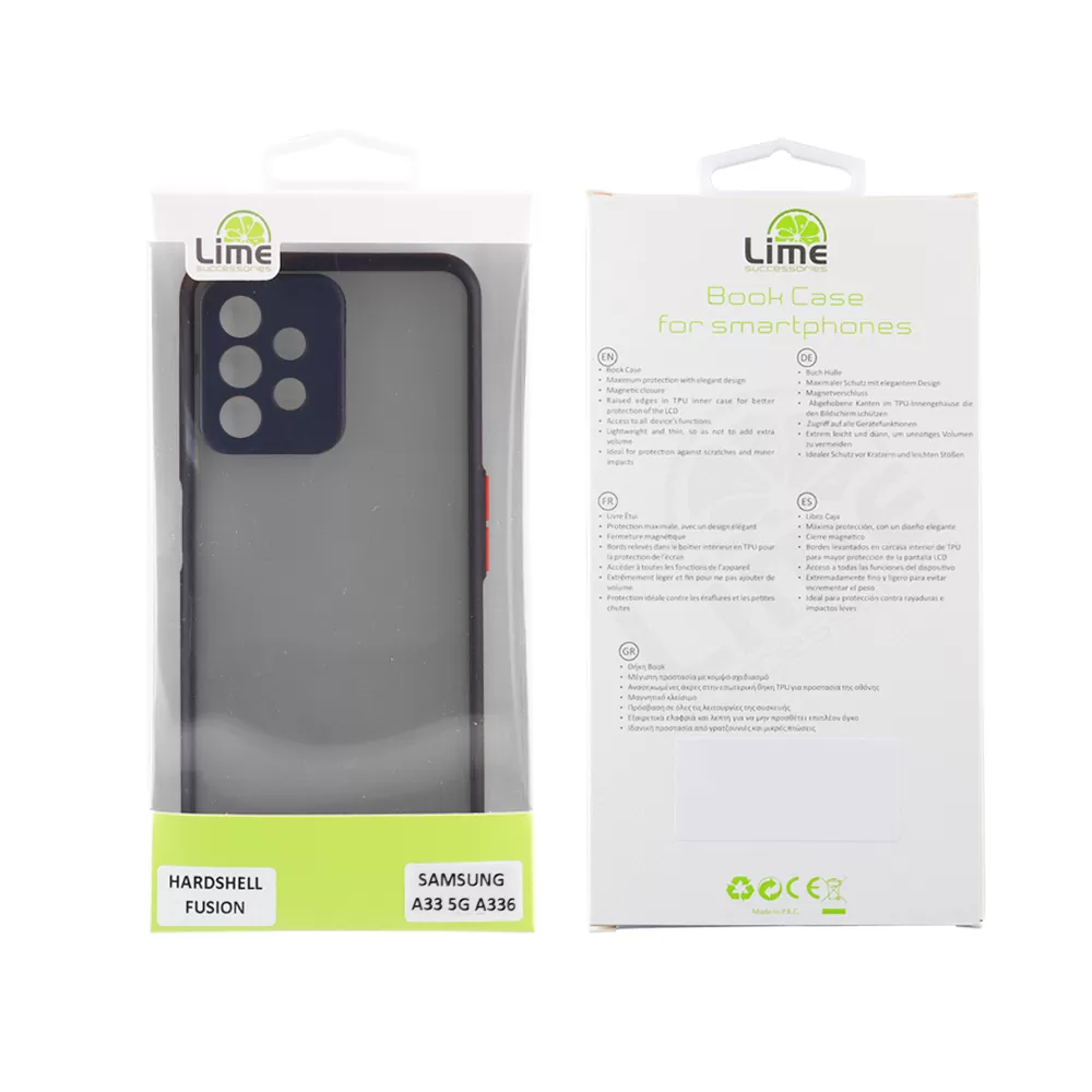 matshop.gr - LIME ΘΗΚΗ SAMSUNG A33 5G A336 6.4" HARDSHELL FUSION FULL CAMERA PROTECTION BLACK WITH RED KEYS