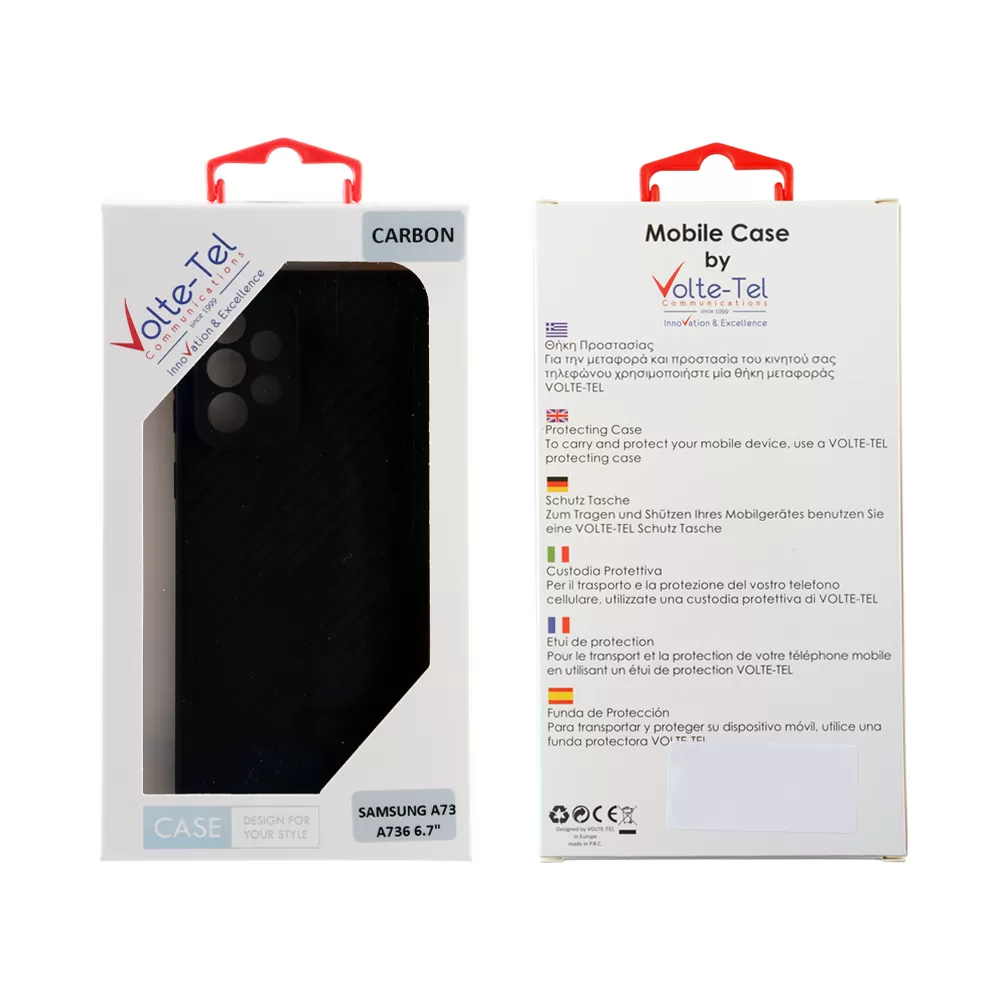 matshop.gr - VOLTE-TEL ΘΗΚΗ SAMSUNG A73 A736 6.7" CARBON CAMERA PROTECTIVE BLACK