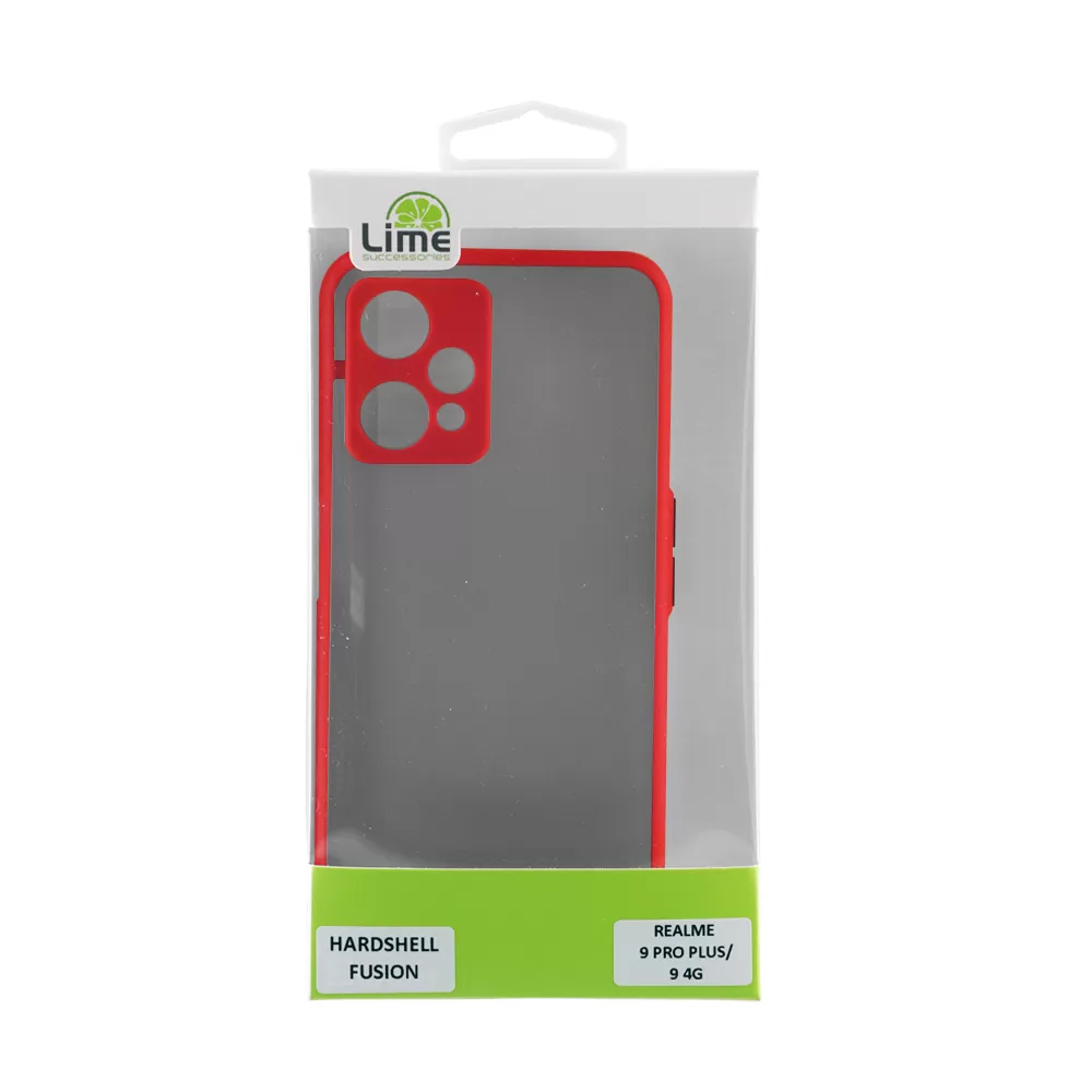 matshop.gr - LIME ΘΗΚΗ REALME 9 PRO PLUS/9 4G 6.4" HARDSHELL FUSION FULL CAMERA PROTECTION RED WITH BLACK KEYS
