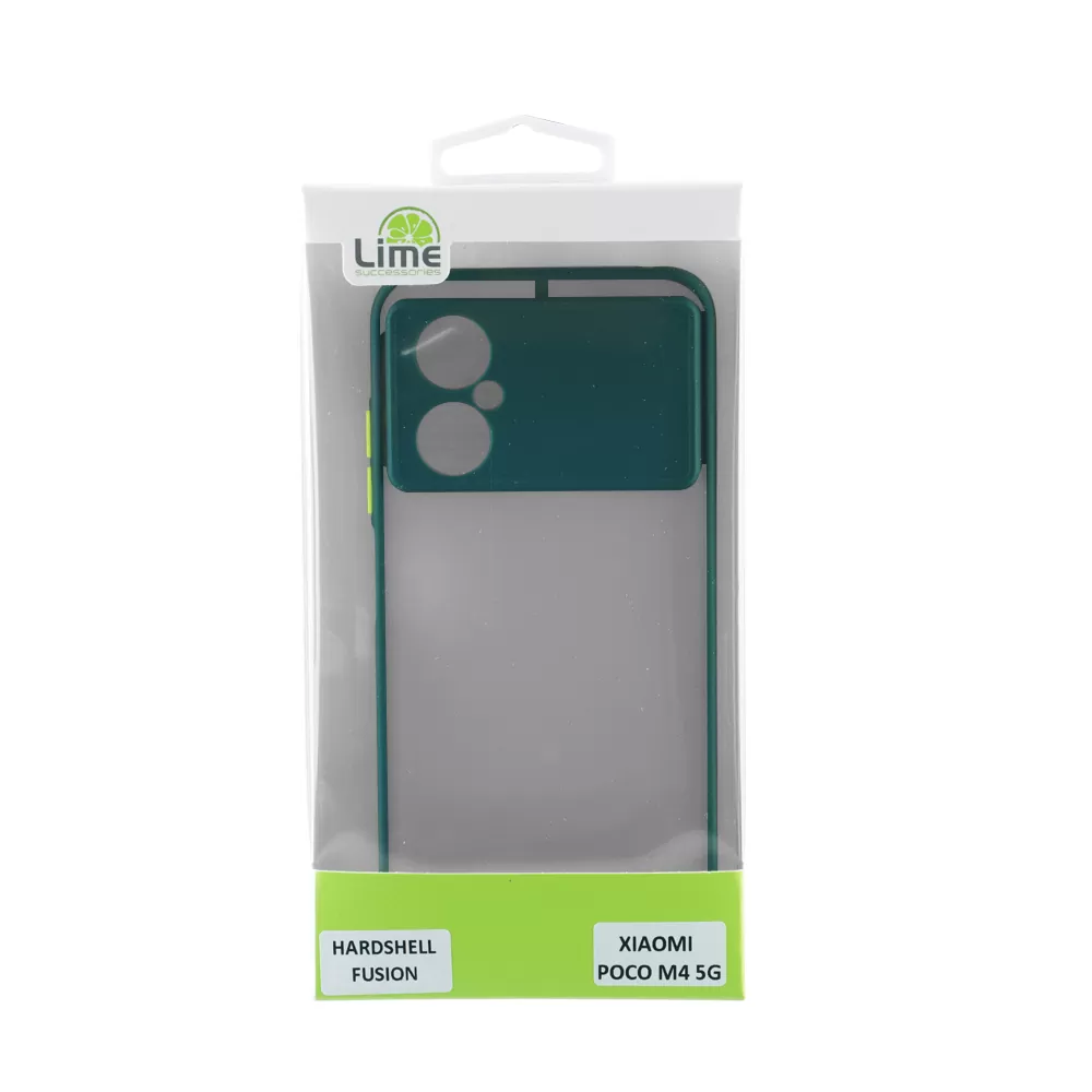 matshop.gr - LIME ΘΗΚΗ XIAOMI POCO M4 5G 6.58" HARDSHELL FUSION FULL CAMERA PROTECTION GREEN WITH YELLOW KEYS