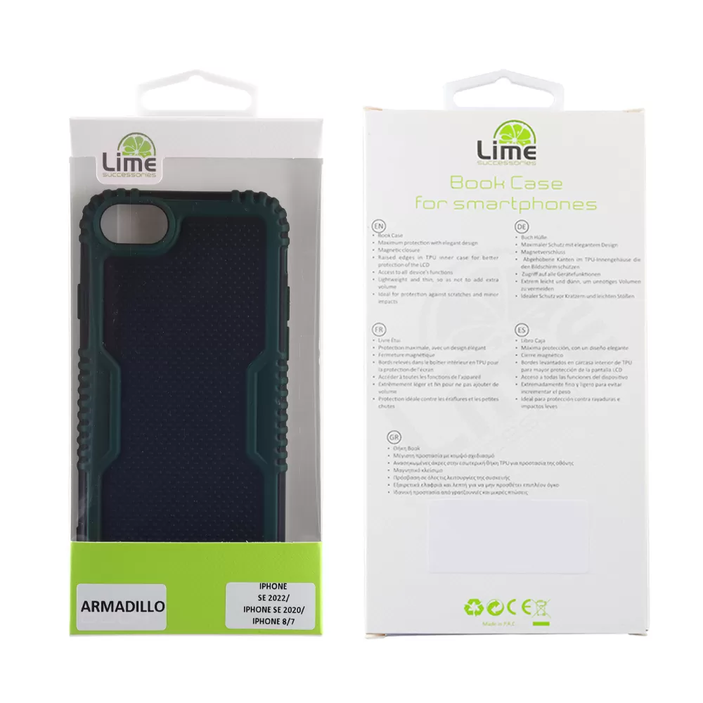 matshop.gr - LIME ΘΗΚΗ IPHONE SE 2022/IPHONE SE 2020/IPHONE 8/7 4.7" ARMADILLO FULL CAMERA PROTECTION GREEN