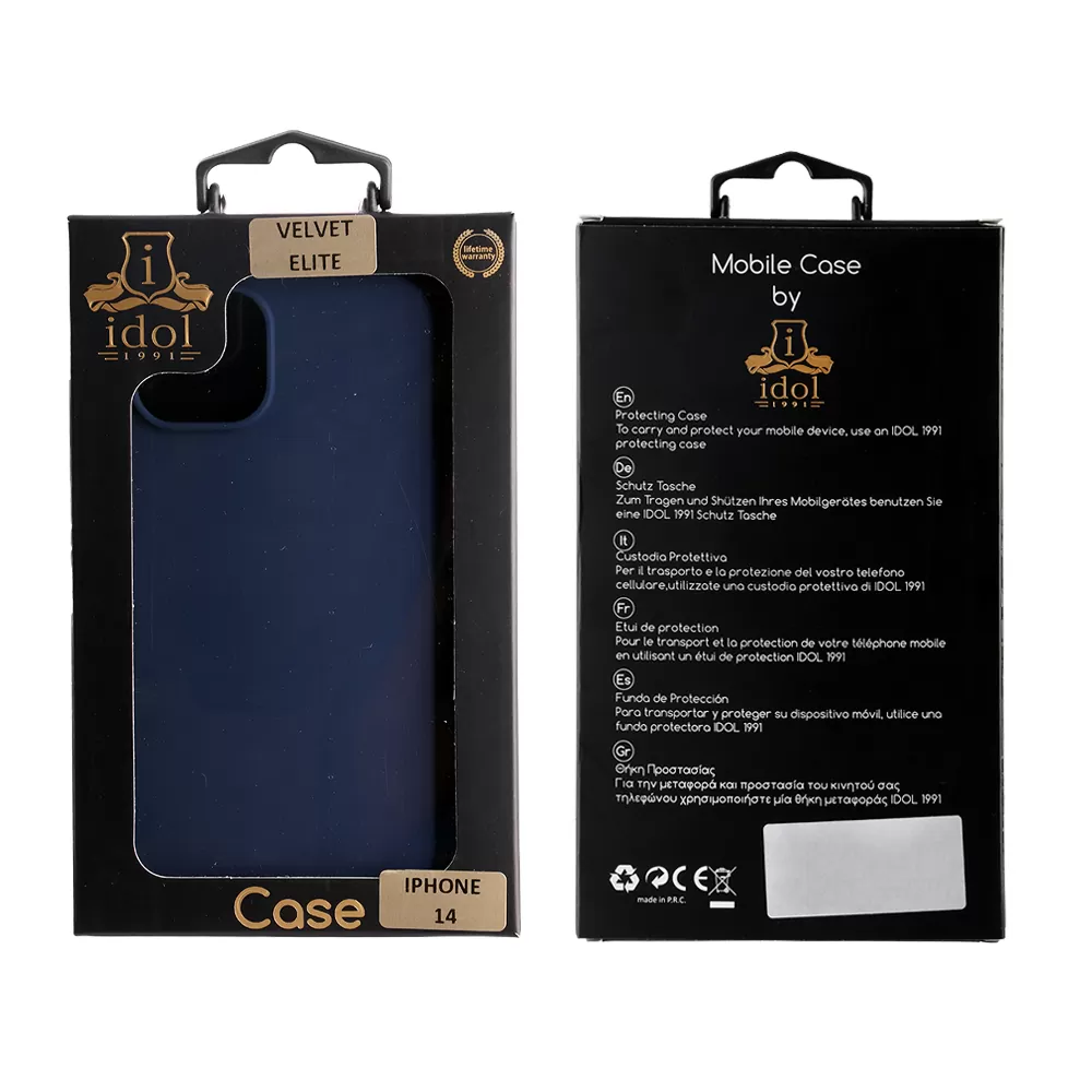 matshop.gr - IDOL 1991 ΘΗΚΗ IPHONE 14 6.1" VELVET ELITE TPU 4 SIDE CAMERA GUARD BLUE