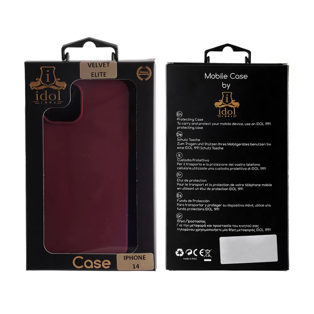 matshop.gr - IDOL 1991 ΘΗΚΗ IPHONE 14 6.1" VELVET ELITE TPU 4 SIDE CAMERA GUARD BURGUNDY