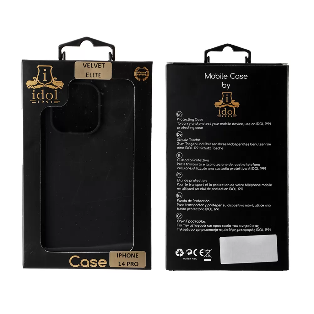 matshop.gr - IDOL 1991 ΘΗΚΗ IPHONE 14 PRO 6.1" VELVET ELITE TPU 4 SIDE CAMERA GUARD BLACK