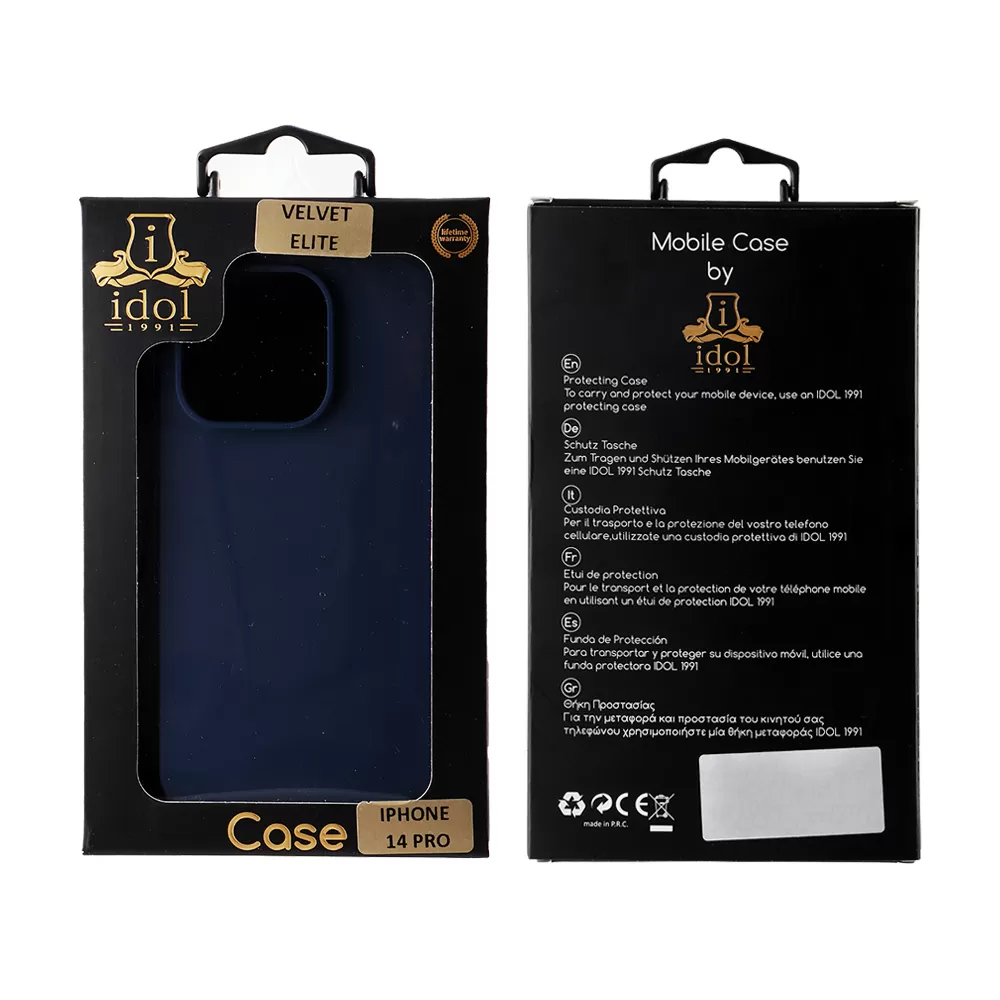 matshop.gr - IDOL 1991 ΘΗΚΗ IPHONE 14 PRO 6.1" VELVET ELITE TPU 4 SIDE CAMERA GUARD BLUE