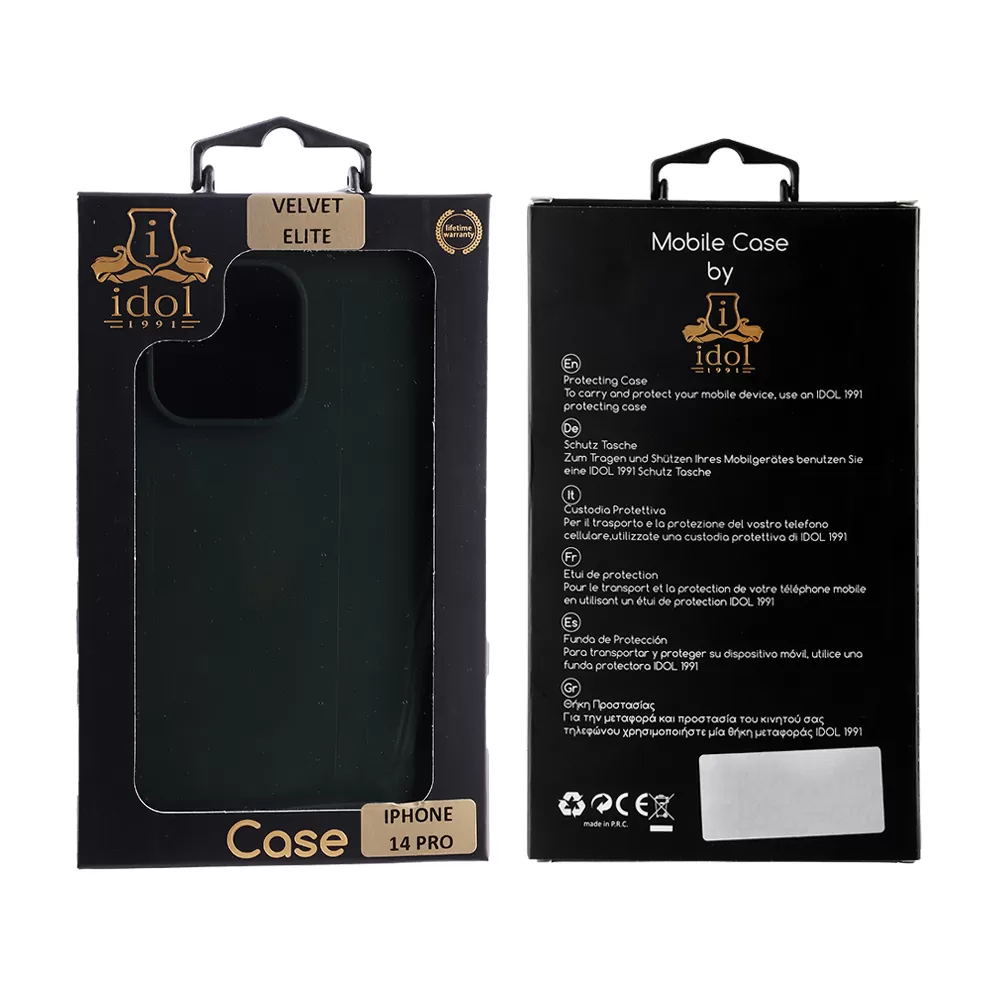 matshop.gr - IDOL 1991 ΘΗΚΗ IPHONE 14 PRO 6.1" VELVET ELITE TPU 4 SIDE CAMERA GUARD GREEN