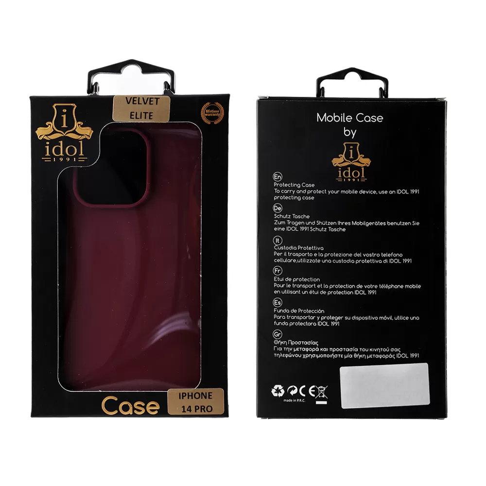 matshop.gr - IDOL 1991 ΘΗΚΗ IPHONE 14 PRO 6.1" VELVET ELITE TPU 4 SIDE CAMERA GUARD BURGUNDY