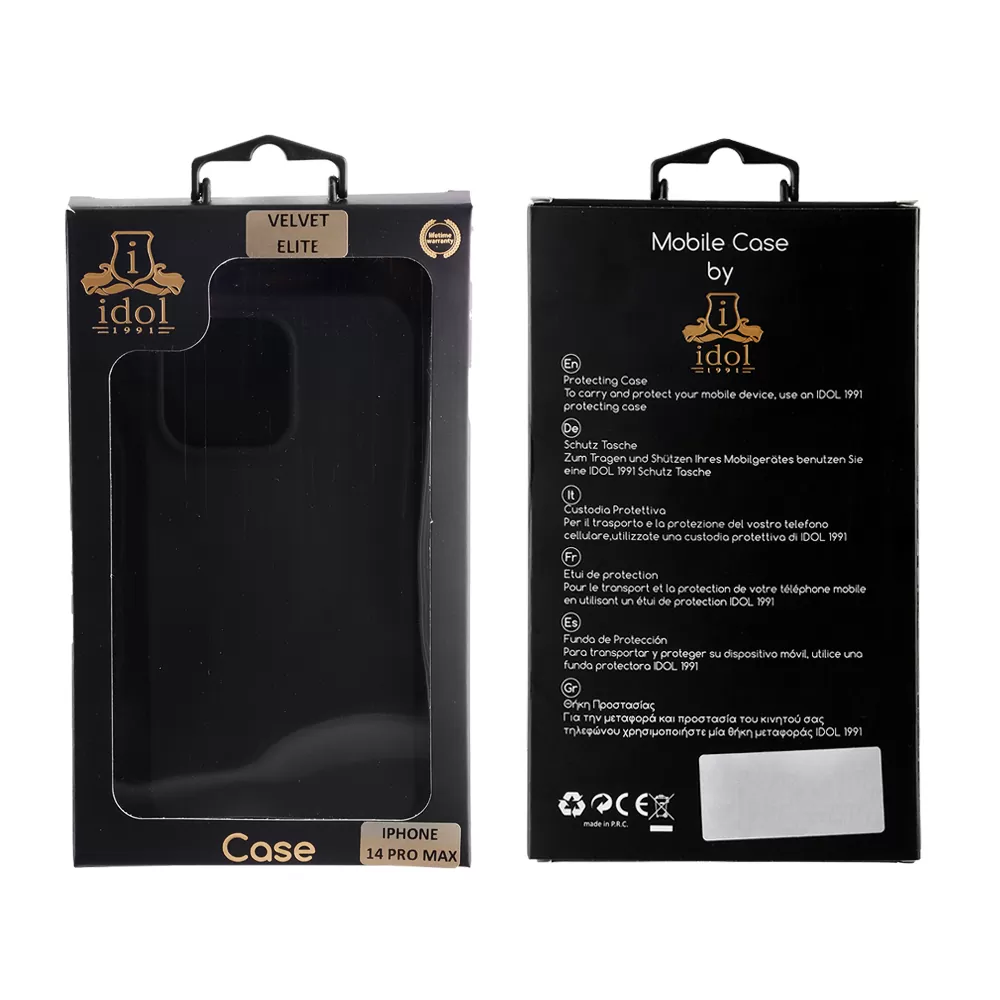 matshop.gr - IDOL 1991 ΘΗΚΗ IPHONE 14 PRO MAX 6.7" VELVET ELITE TPU 4 SIDE CAMERA GUARD BLACK