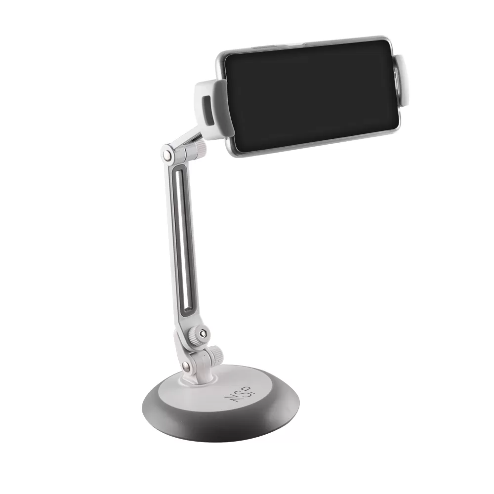 matshop.gr - NSP ΒΑΣΗ ΣΤΗΡΙΞΗΣ ΓΡΑΦΕΙΟΥ ΚΙΝΗΤΩΝ/ IPAD/TABLET UNIVERSAL ΑΠΟ 4.0" ΕΩΣ 12.9" ALUMINIUM ALLOY WHITE