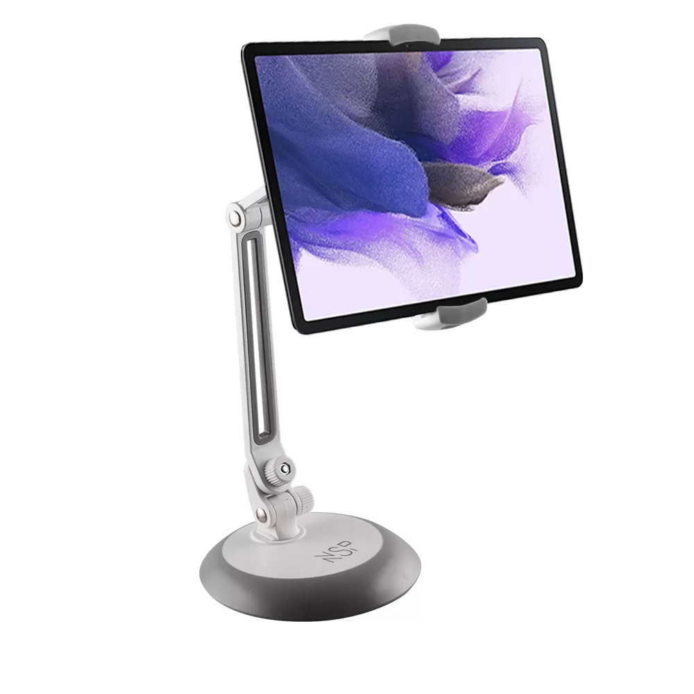 matshop.gr - NSP ΒΑΣΗ ΣΤΗΡΙΞΗΣ ΓΡΑΦΕΙΟΥ ΚΙΝΗΤΩΝ/ IPAD/TABLET UNIVERSAL ΑΠΟ 4.0" ΕΩΣ 12.9" ALUMINIUM ALLOY WHITE