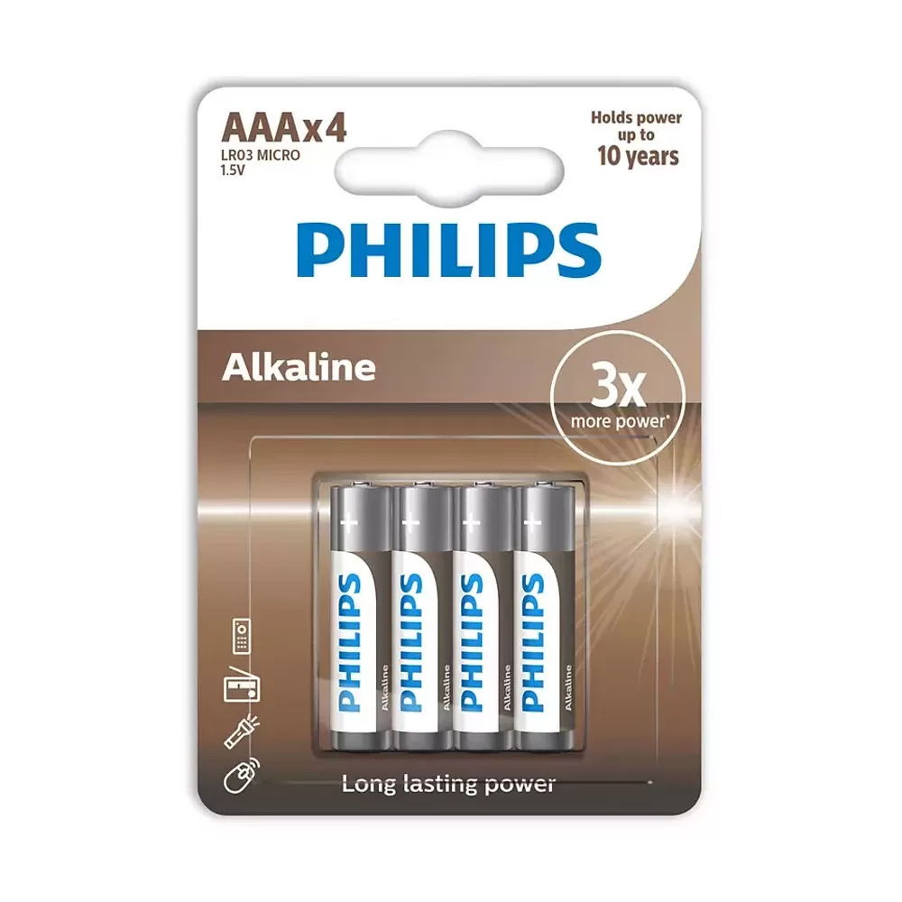 matshop.gr - PHILIPS ΑΛΚΑΛΙΚΕΣ ΜΠΑΤΑΡΙΕΣ LR03/SIZE AAA 1.5V 4/BLISTER