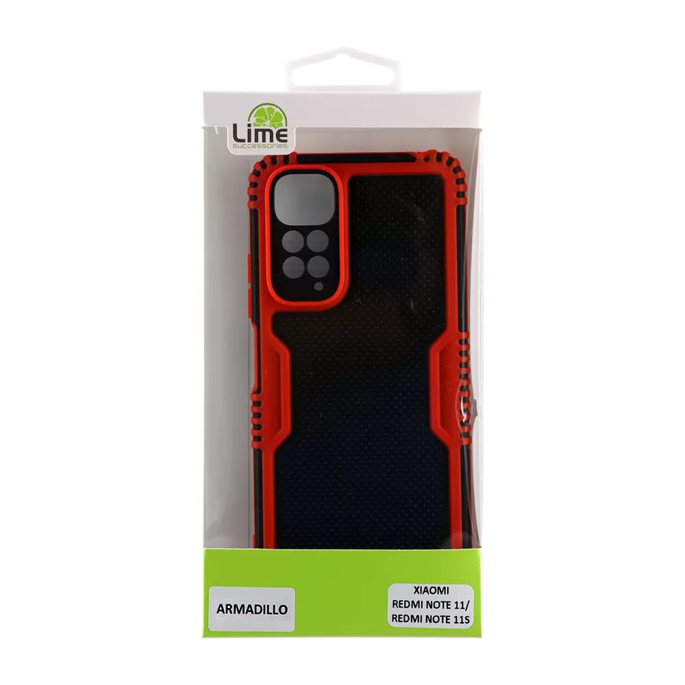 matshop.gr - LIME ΘΗΚΗ XIAOMI REDMI NOTE 11/REDMI NOTE 11S 6.43" ARMADILLO FULL CAMERA PROTECTION RED