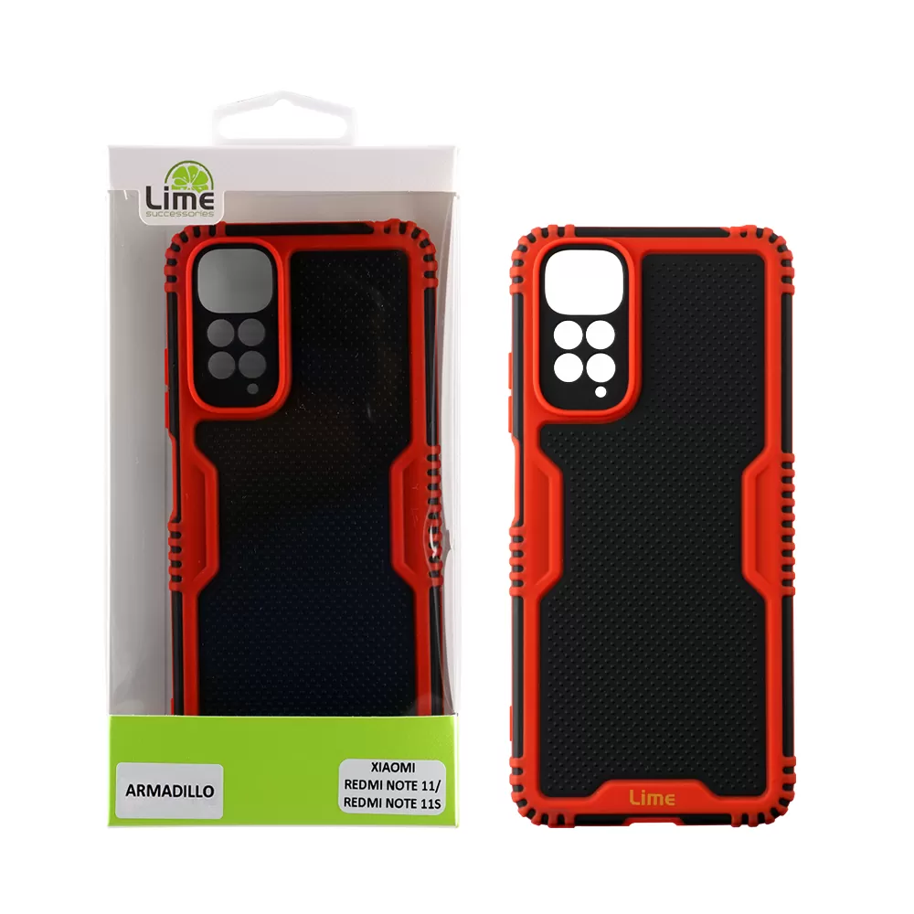 matshop.gr - LIME ΘΗΚΗ XIAOMI REDMI NOTE 11/REDMI NOTE 11S 6.43" ARMADILLO FULL CAMERA PROTECTION RED