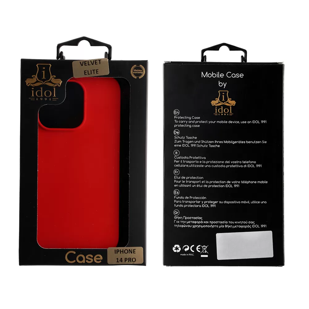 matshop.gr - IDOL 1991 ΘΗΚΗ IPHONE 14 6.1" VELVET ELITE TPU 4 SIDE CAMERA GUARD RED
