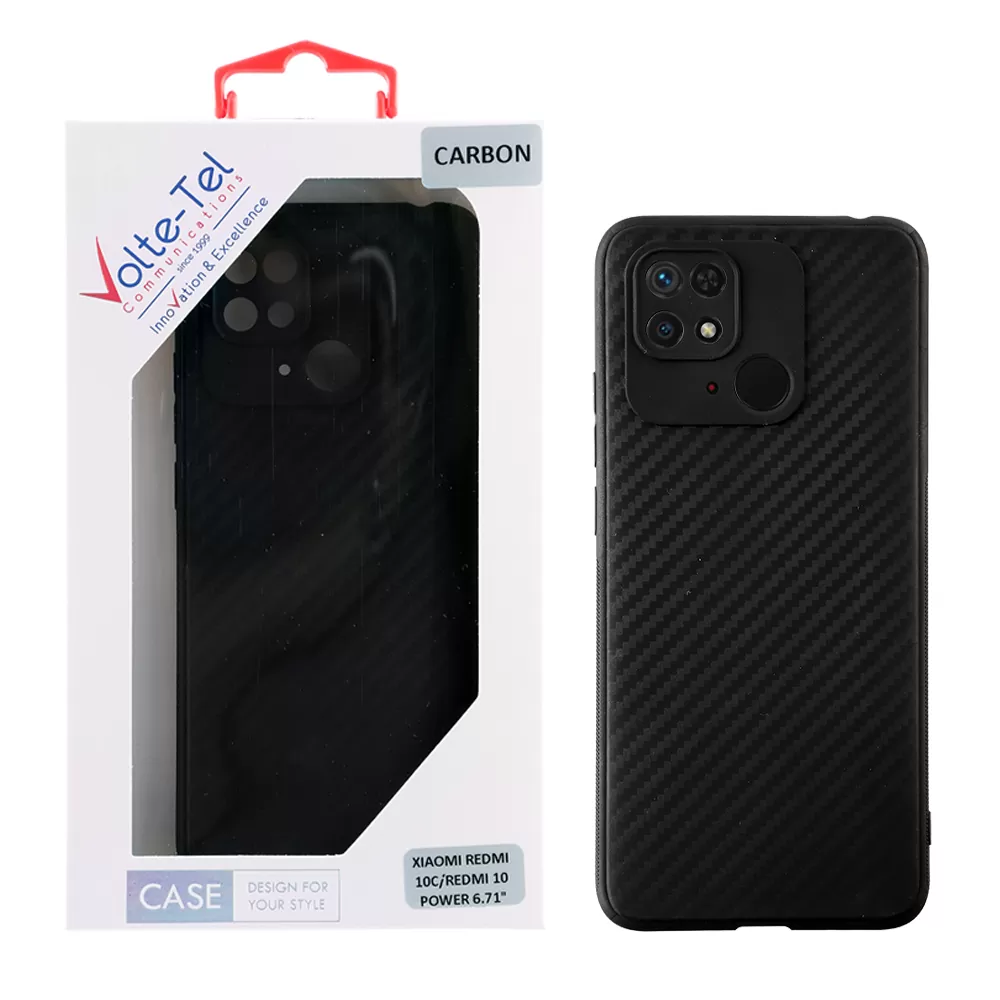 matshop.gr - VOLTE-TEL ΘΗΚΗ XIAOMI REDMI 10C/REDMI 10 POWER 6.71" CARBON CAMERA PROTECTIVE BLACK