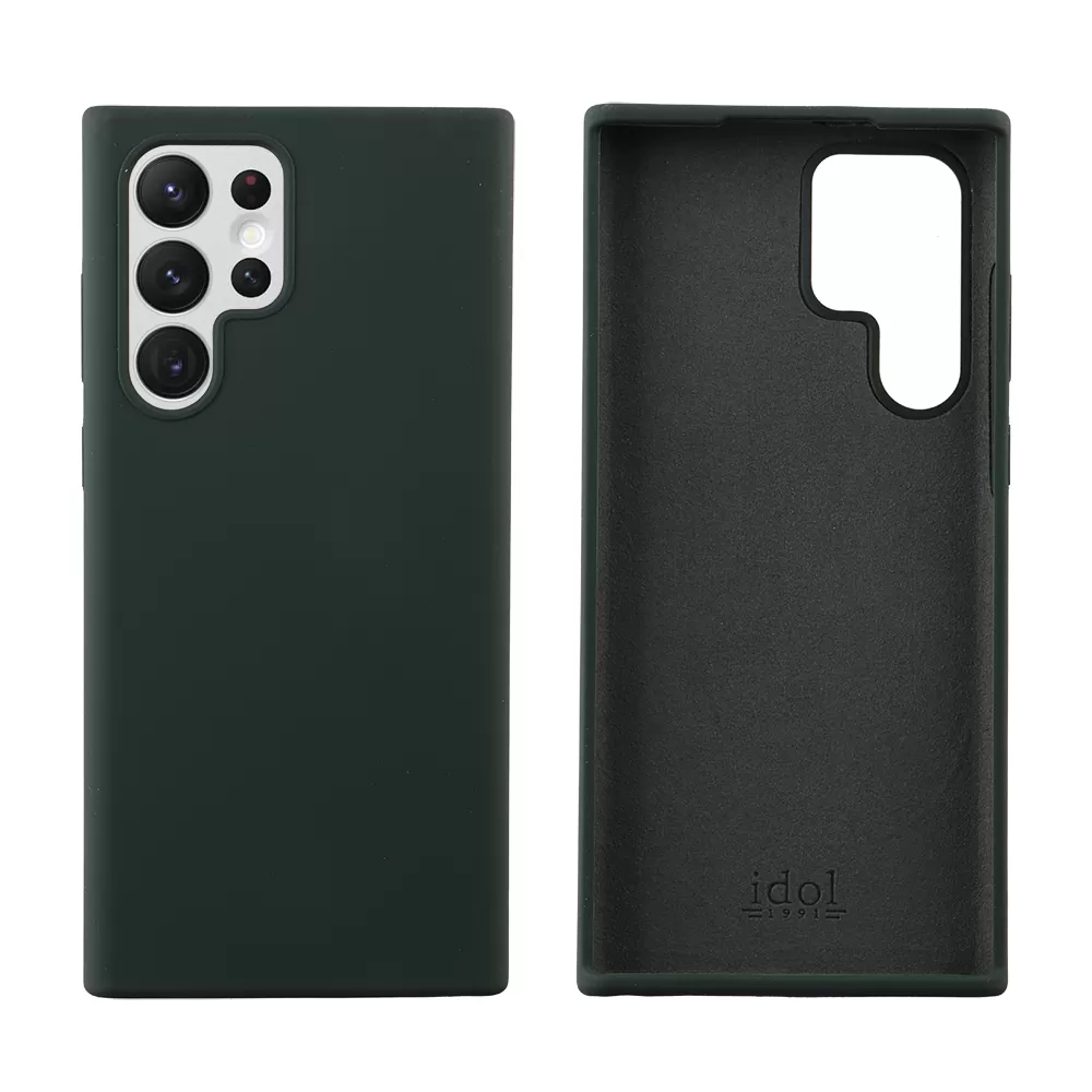 matshop.gr - IDOL 1991 ΘΗΚΗ SAMSUNG S22 ULTRA 5G S908 6.8" VELVET ELITE TPU 4 SIDE CAMERA GUARD DARK GREEN