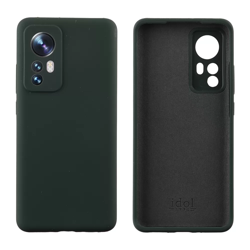 matshop.gr - IDOL 1991 ΘΗΚΗ XIAOMI 12 PRO 6.73" VELVET ELITE TPU 4 SIDE CAMERA GUARD DARK GREEN