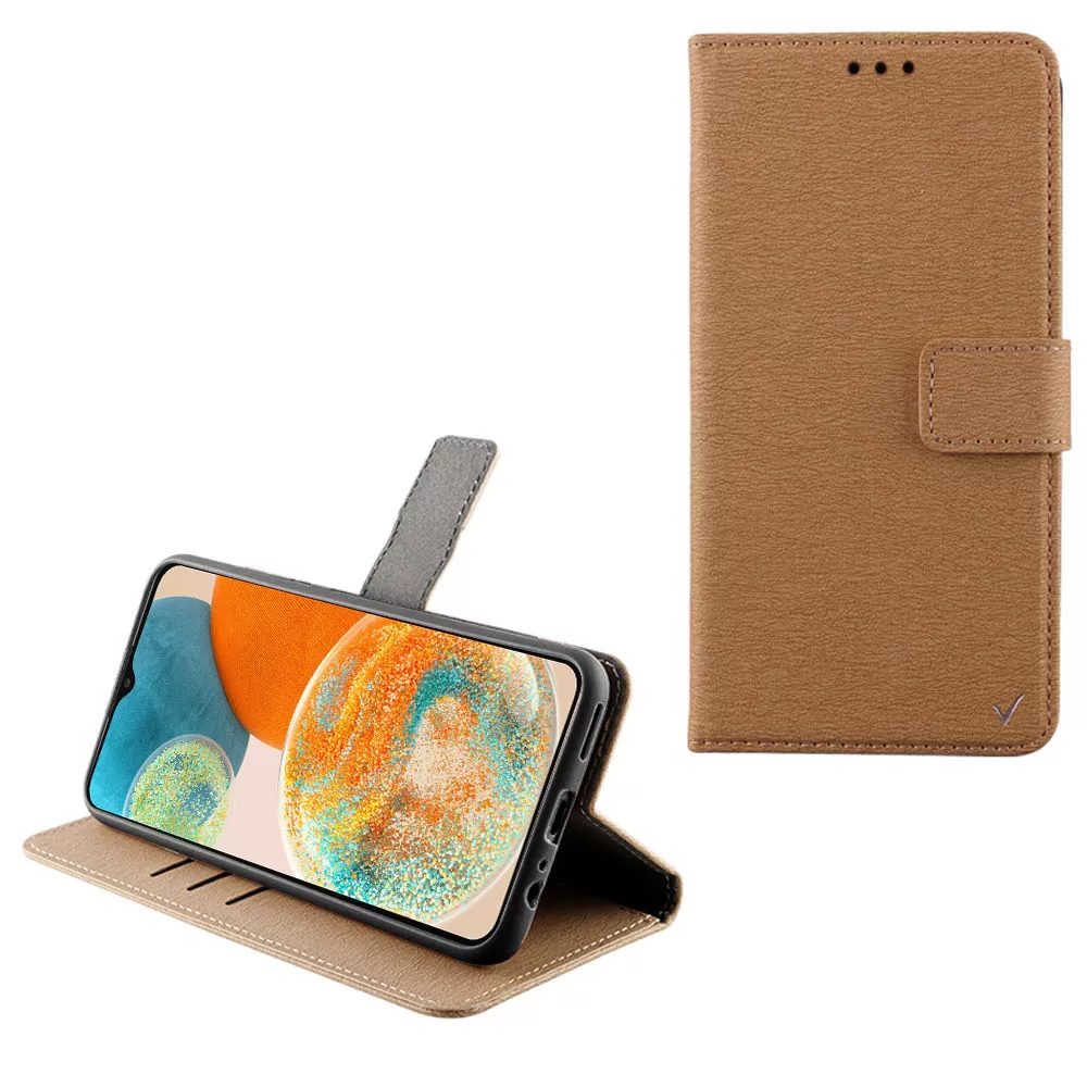 matshop.gr - VOLTE-TEL ΘΗΚΗ SAMSUNG A23 4G A235/A23 5G A236 6.6" ALLURE MAGNET BOOK STAND CLIP CAMERA GUARD GOLD
