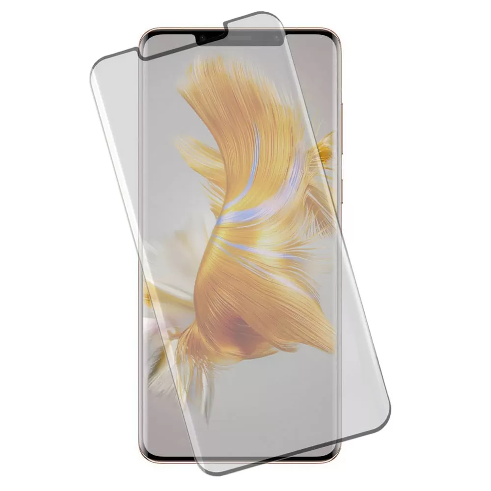 matshop.gr - IDOL 1991 TEMPERED GLASS HUAWEI MATE 50 PRO 6.74" 9H 0.30mm 3D EDGE GLUE SEMI CURVED FINGER UNLOCK BLACK FULL COVER