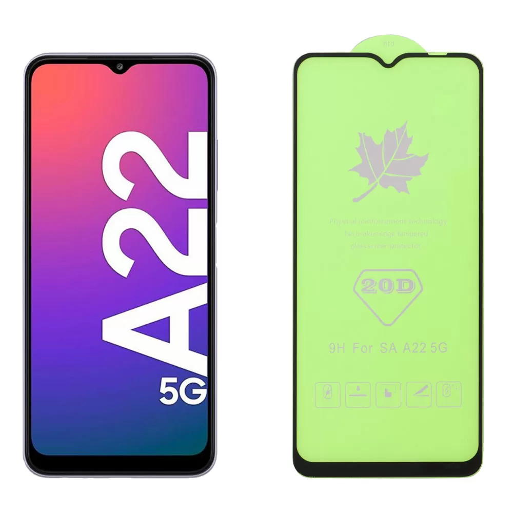 matshop.gr - IDOL 1991 TEMPERED GLASS SAMSUNG A22 5G A226 6.6" 9H 0.25mm 20D FULL GLUE SEMI CURVED BLACK