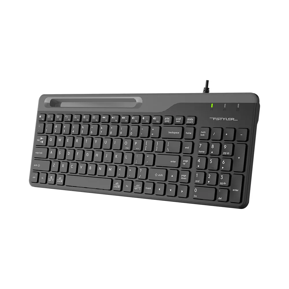 matshop.gr - A4 TECH FSTYLER ΕΝΣΥΡΜΑΤΟ ΠΛΗΚΤΡΟΛΟΓΙΟ Η/Υ USB FK25 EN/GR WIRED KEYBOARD ULTRA SLIM BLACK GR