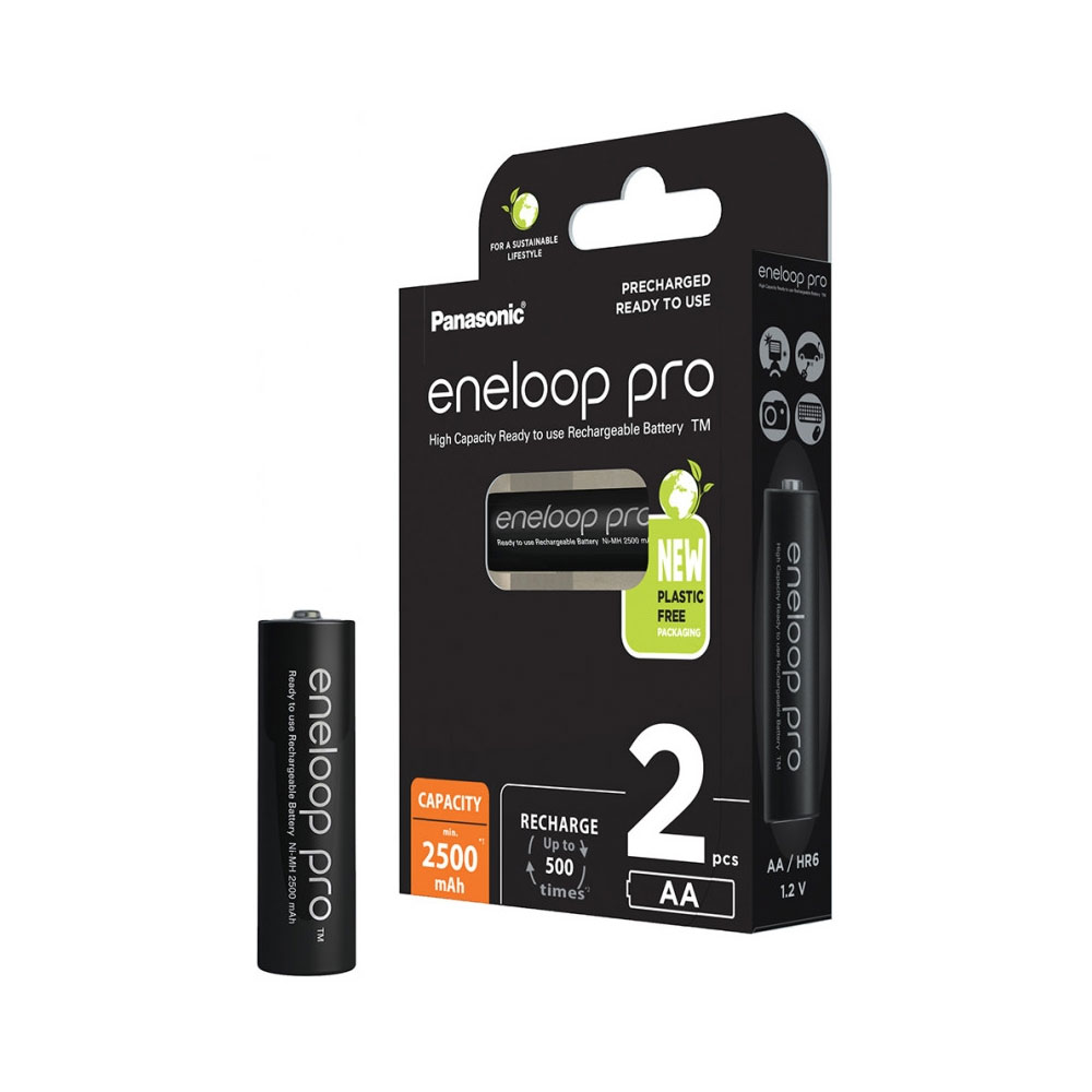 matshop.gr - PANASONIC ENELOOP PRO ΕΠΑΝΑΦΟΡΤΙΖΟΜΕΝΕΣ ΜΠΑΤΑΡΙΕΣ AA/HR06 2500mAh Ni-Mh BK-3HCDE/2BE 2/BLISTER