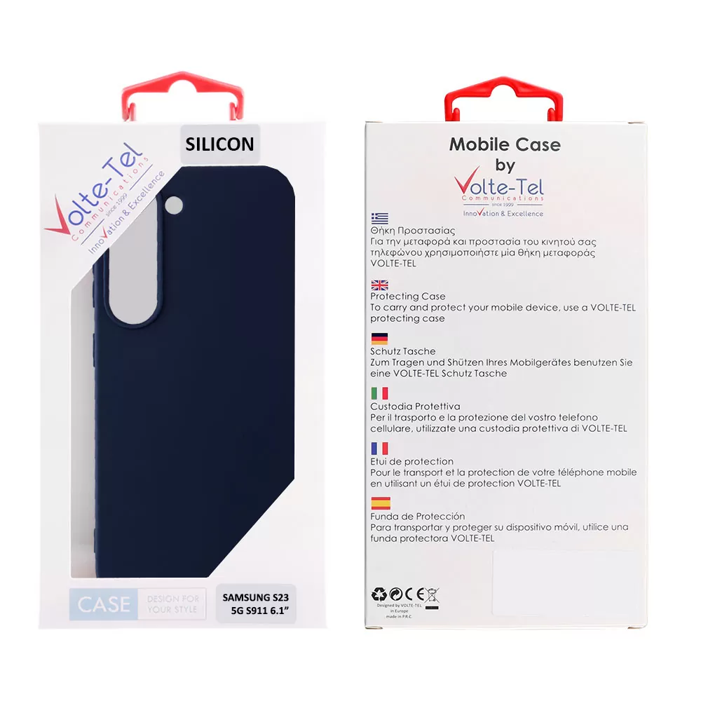 matshop.gr - VOLTE-TEL ΘΗΚΗ SAMSUNG S23 5G S911 6.1" SILICON TPU CAMERA GUARD BLUE