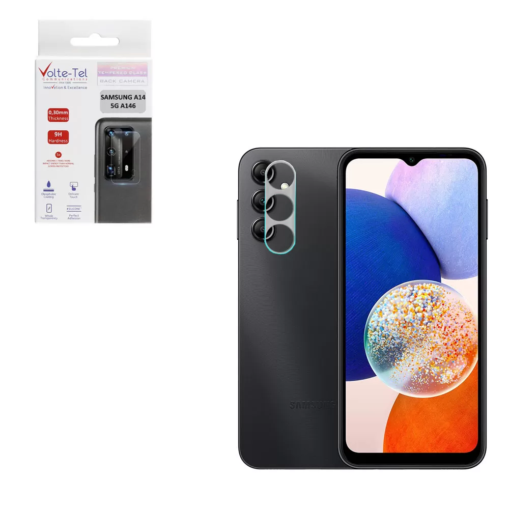 matshop.gr - VOLTE-TEL TEMPERED GLASS SAMSUNG A14 4G A145/A145G A146 6.6" 9H 0.30mm FOR CAMERA