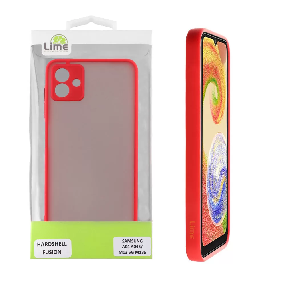 matshop.gr - LIME ΘΗΚΗ SAMSUNG A04 A045/M13 5G M136 6.5" HARDSHELL FUSION FULL CAMERA PROTECTION RED WITH BLACK KEYS