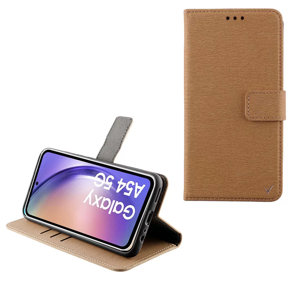 matshop.gr - VOLTE-TEL ΘΗΚΗ SAMSUNG A54 5G A546 6.4" ALLURE MAGNET BOOK STAND CLIP GOLD
